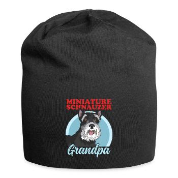 Papy Schnauzer miniature | Cadeau Schnauzer Chien - Bonnet en jersey - noir - Devant
