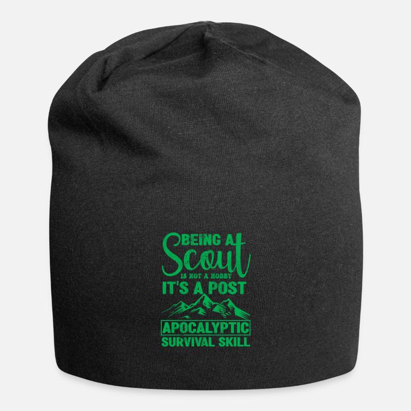 Scout Funny Scouting Camping Scouts - Jersey Beanie - black