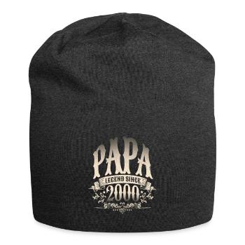 Papa Legend Since 2000 Gift for Proud Fathers - Jersey Beanie - charcoal grey - Front