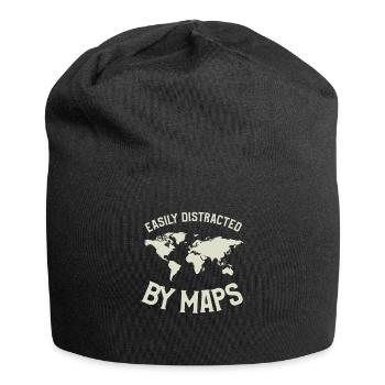 Facilement distrait par les cartes Cartographie géographique - Bonnet en jersey - noir - Devant