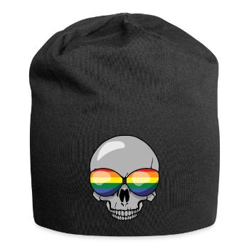 Skeleton Gay LGBTQ Rainbow LGBT Pride Month - Jersey Beanie - black - Front