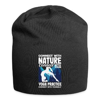Connect with nature, connect with your yoga - Jersey-Beanie - Schwarz - Vorne