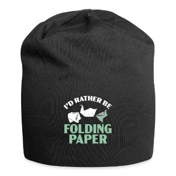 Je préfère plier l’origami japonais en papier - Bonnet en jersey - noir - Devant