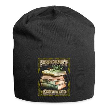 Bücher, lustiger Spruch für Bücherwurm Leseratte - Jersey-Beanie - Schwarz - Vorne