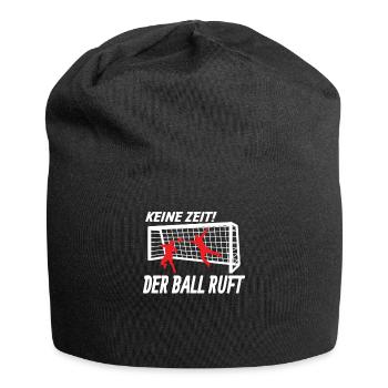 Fußballzubehör Geschenkidee Fußballfan - Jersey-Beanie - Schwarz - Vorne