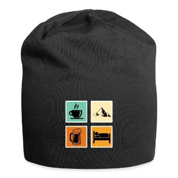 Bergfan Kaffeelover Bierfan Summit Wanderer - Jersey-Beanie - Schwarz - Vorne