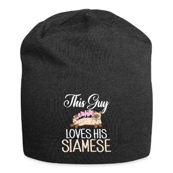 Siamesische Katze Geschenke - Jersey-Beanie - Anthrazit - Vorne