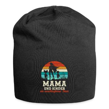 Team Super Mama und Kinder Muttertag - Jersey-Beanie - Schwarz - Vorne