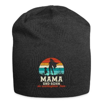 Team Super Mama und Sohn Muttertag - Jersey-Beanie - Anthrazit - Vorne