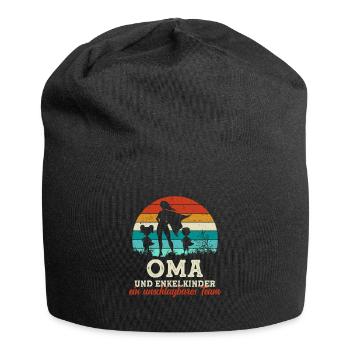 Team Oma Enkel Muttertag Super Oma - Jersey-Beanie - Schwarz - Vorne