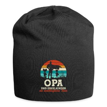 Team Super Opa und Enkelkinder Vatertag - Jersey-Beanie - Schwarz - Vorne