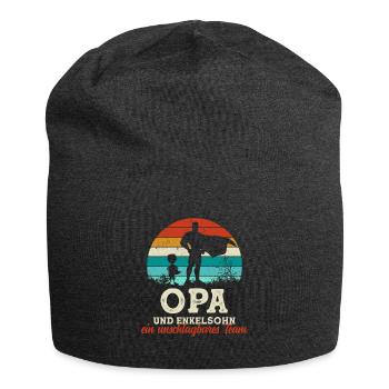 Team Super Opa und Enkelsohn Vatertag - Jersey-Beanie - Anthrazit - Vorne