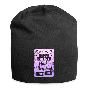 Das ist es, was eine glückliche Flugbegleiterin im Ruhestand ist - Jersey-Beanie - Schwarz - Vorne
