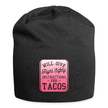 Donnera des instructions de sécurité de vol pour les tacos - Bonnet en jersey - noir - Devant