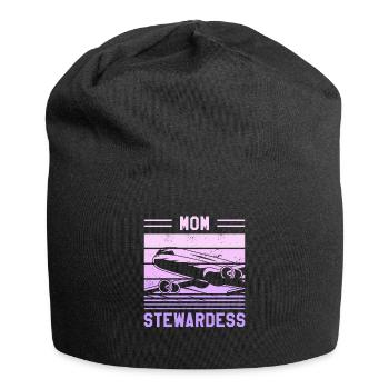 Mom Stewardess Flugbegleiterin Luftfahrt - Jersey-Beanie - Schwarz - Vorne