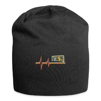 Fußballzubehör Geschenkidee Fußballfan - Jersey-Beanie - Schwarz - Vorne