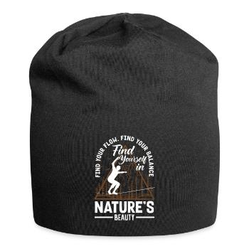 Find your flow, find your balance, find yourself - Jersey Beanie - black - Front