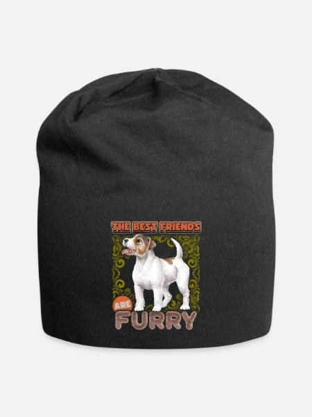 Jack-Russell vintage Terrier Hund lustiger Spruch - Jersey-Beanie - Schwarz