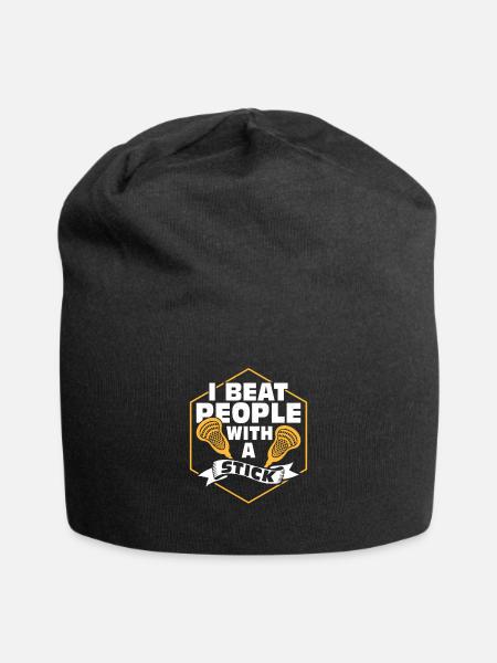 I Beat People With A Stick Player Lacrosse - Jersey-Beanie - Schwarz