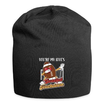 Saint-Valentin Football Couple Rugby Sports Love - Bonnet en jersey - noir - Devant