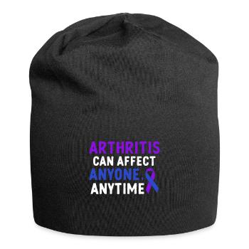 Arthritis can strike anyone at any time - Jersey Beanie - black - Front