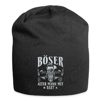 Böser alter Mann mit Bart - Jersey-Beanie - Schwarz - Vorne