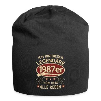 36. Geburtstag 1987 36 er Geburtstag - Jersey-Beanie - Schwarz - Vorne