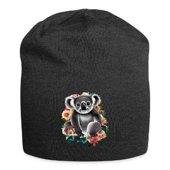 Koala Flowers - Jersey Beanie - charcoal grey - Front