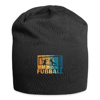 Fußballzubehör Geschenkidee Fußballfan - Jersey-Beanie - Schwarz - Vorne