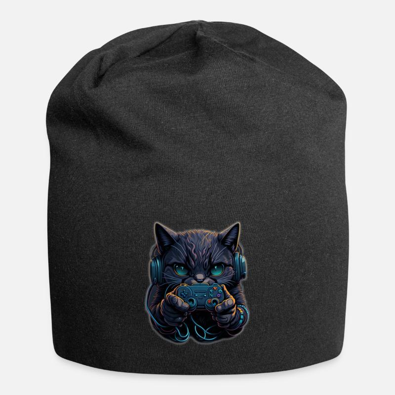 Chat de jeu - Bonnet en jersey - noir
