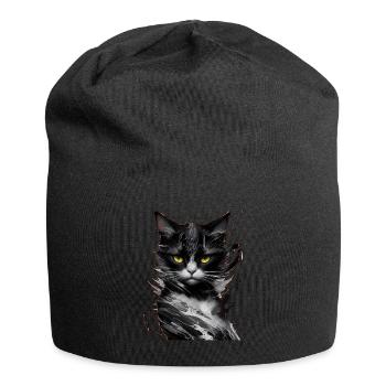 Katze Haustier - Jersey-Beanie - Schwarz - Vorne