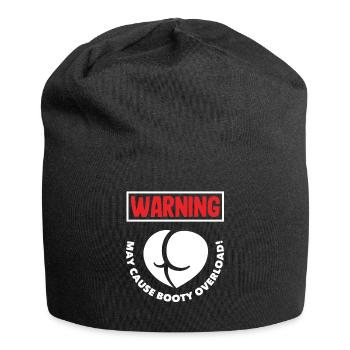 Warning: May Cause Booty Overload - Jersey-Beanie - Schwarz - Vorne