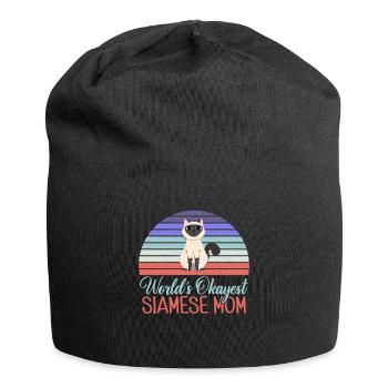 Siamesische Katze Geschenke - Jersey-Beanie - Schwarz - Vorne