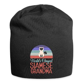 Siamesische Katze Geschenke - Jersey-Beanie - Schwarz - Vorne