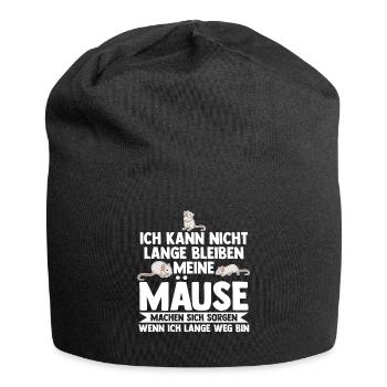 Meine Mäuse machen sich sorgen - Jersey-Beanie - Schwarz - Vorne
