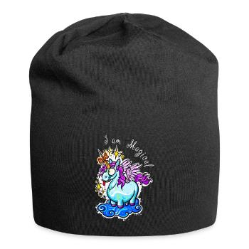 Einhorn Unicorn Süß - Jersey-Beanie - Schwarz - Vorne