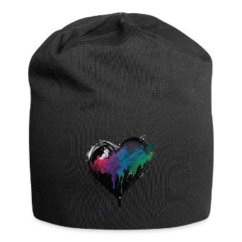 Herz Graffiti Style - Jersey-Beanie - Schwarz - Vorne
