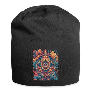 Magic Psychedelic Trip Abstract Design - Jersey Beanie - black - Front