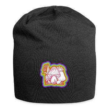 Pilze Hippie Kostüm Tie Dye Psychedelika - Jersey-Beanie - Schwarz - Vorne