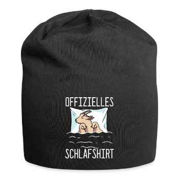 Offizielles Schlafshirt Ziege Schlafanzug Ziege - Jersey-Beanie - Schwarz - Vorne