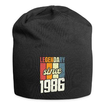 37e anniversaire Niveau 37 ans 1986 Cadeau de décoration - Bonnet en jersey - noir - Devant