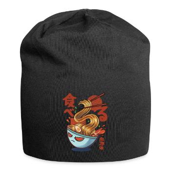 Soupes de nouilles ramen dans le style anime et manga - Bonnet en jersey - noir - Devant