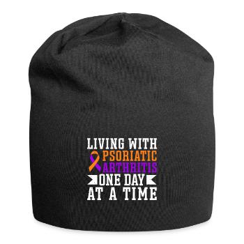 Living with psoriatic arthritis - a day after - Jersey Beanie - black - Front