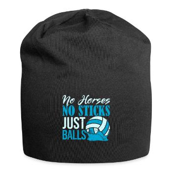 Keine Pferde Keine Stöcke Nur Bälle Lustiger - Jersey-Beanie - Schwarz - Vorne