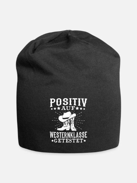 Positiv auf Westernklasse getestet Cowboy Country - Jersey-Beanie - Schwarz