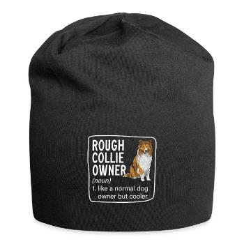 Collie à poil long Collie rugueux Chien - Bonnet en jersey - noir - Devant