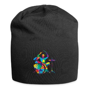 Tambour polygonal musical bas - Bonnet en jersey - noir - Devant