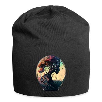 Natur Spirituell Baum Abstrakt Geistreich Design - Jersey-Beanie - Schwarz - Vorne