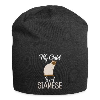 Siamesische Katze Geschenke - Jersey-Beanie - Anthrazit - Vorne