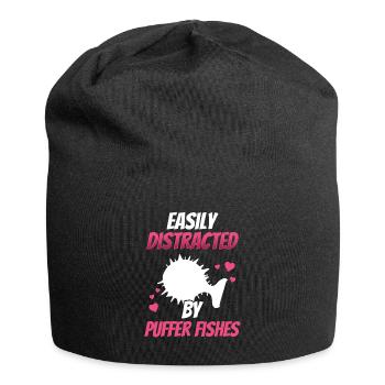 Distrait par le poisson-globe Poisson-globe géant - Bonnet en jersey - noir - Devant